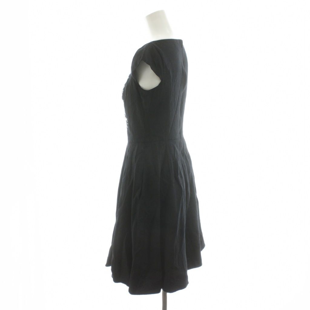 トッカ TOCCA ワンピース ひざ丈 半袖 刺繍 0 黒 ブラック |AN 26 MA