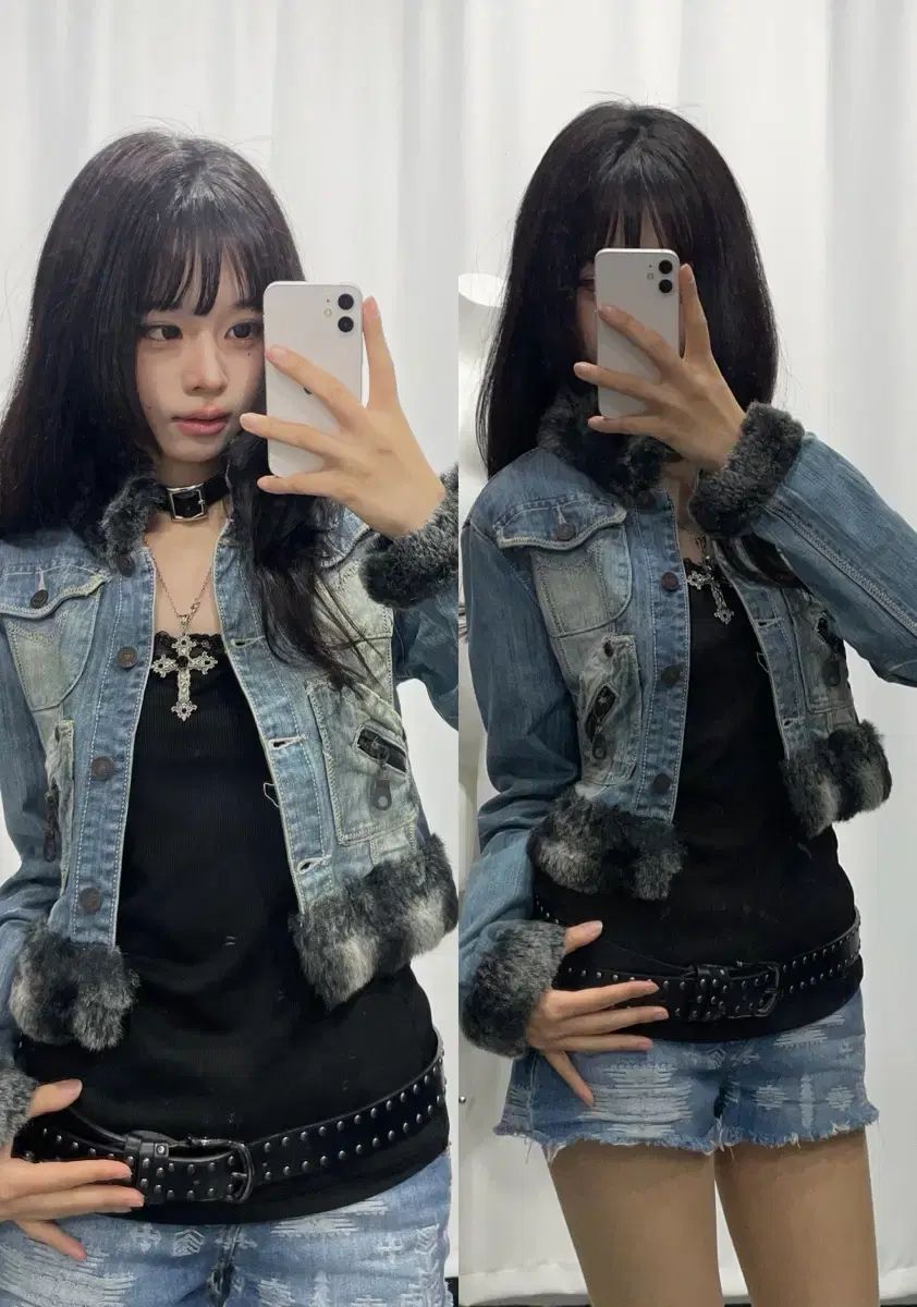 デニム ショート シェルパ ジャケット