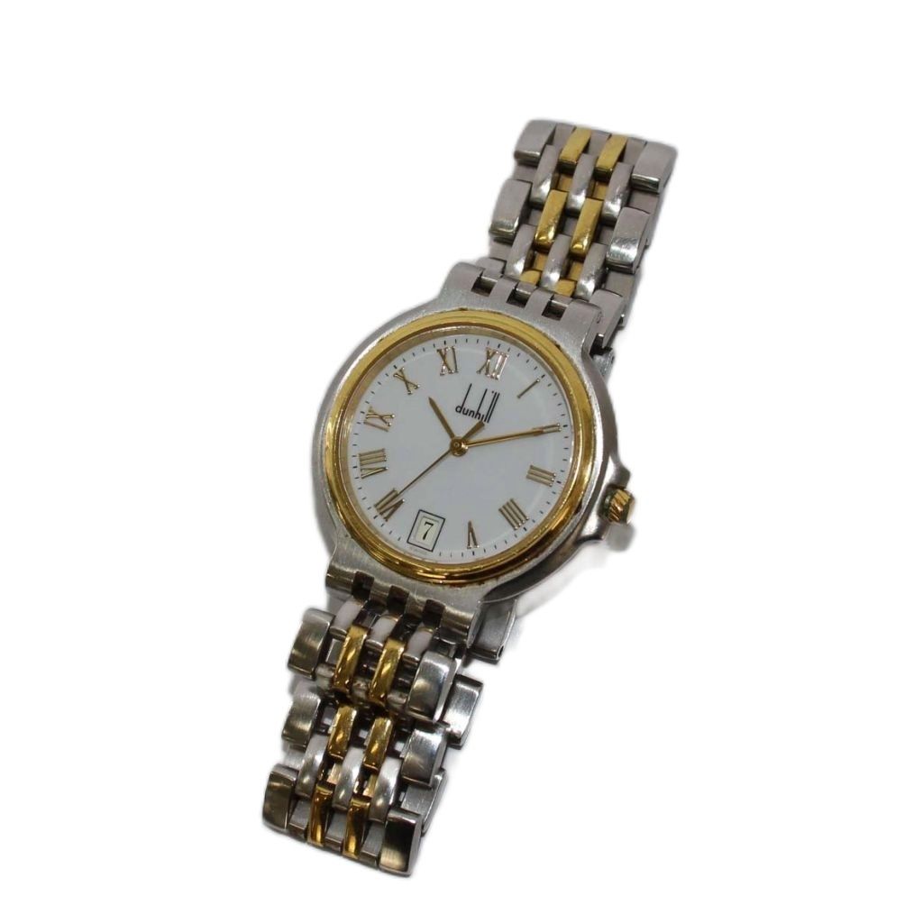 ダンヒル dunhill エリート 2ロウ K 18コンビ 腕時計 クオーツ シルバーカラー |KH