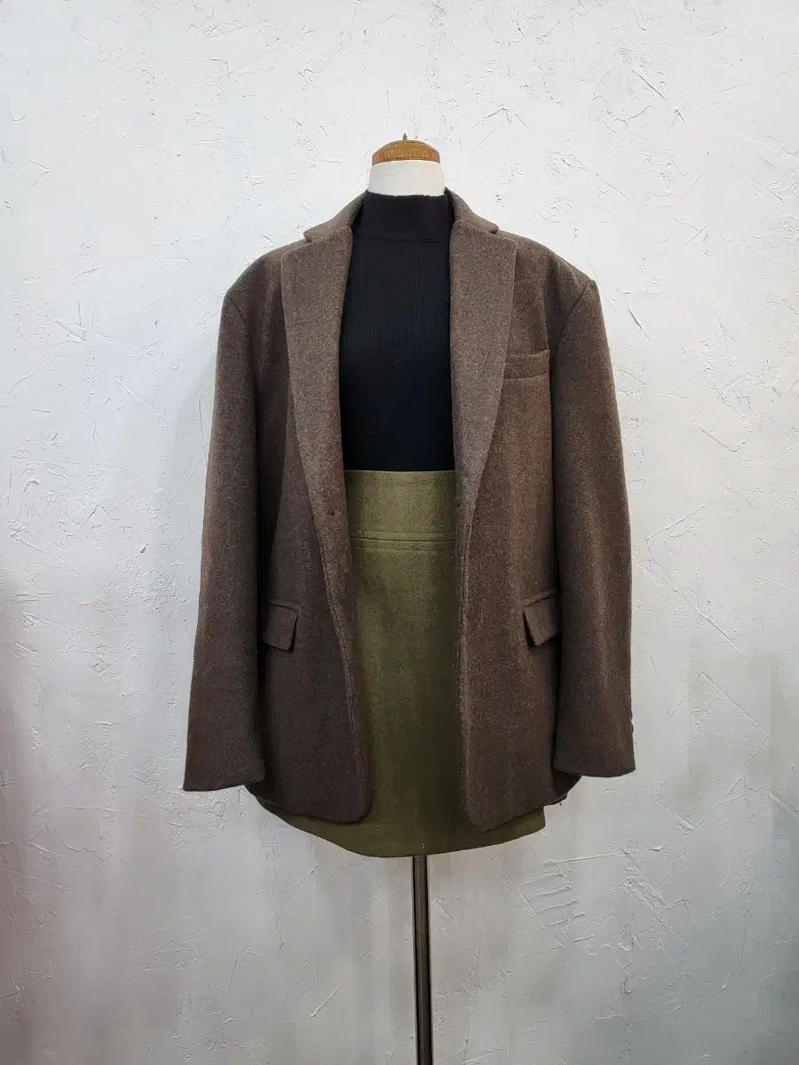 新商品 ウール ブラウン オーバーサイズ ジャケットF