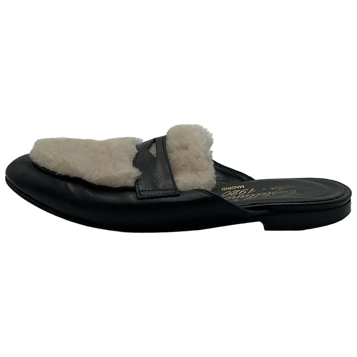 FABIO RUSCONI サンダル ミュール 黒24〜24.5cm ミュール ファビオ