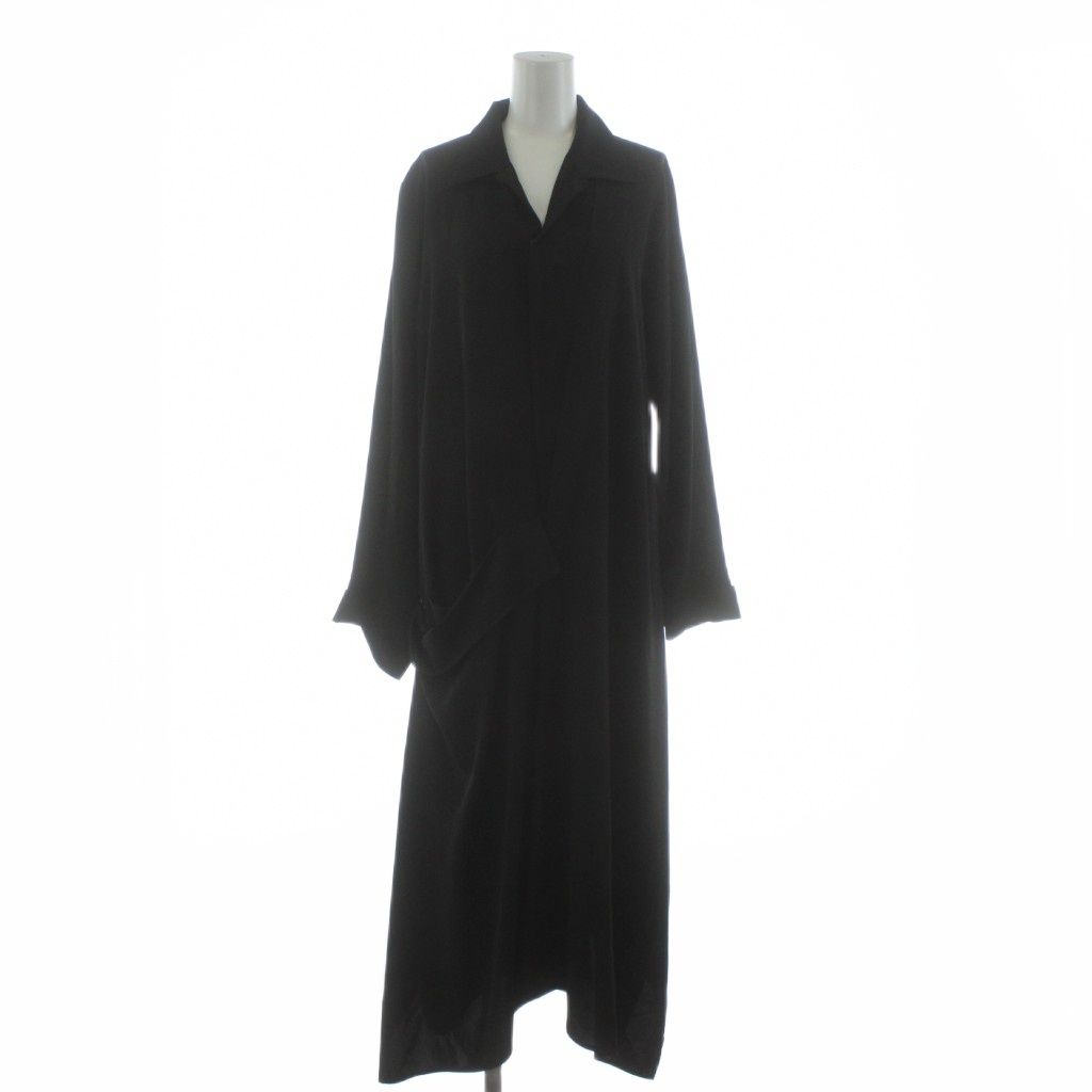 ヨウジヤマモト YOHJI collections ワンピース ロング マキシ 長袖 ハーフボタン デザイン 2 黒 ブラック FOｰD 63-500 |KU