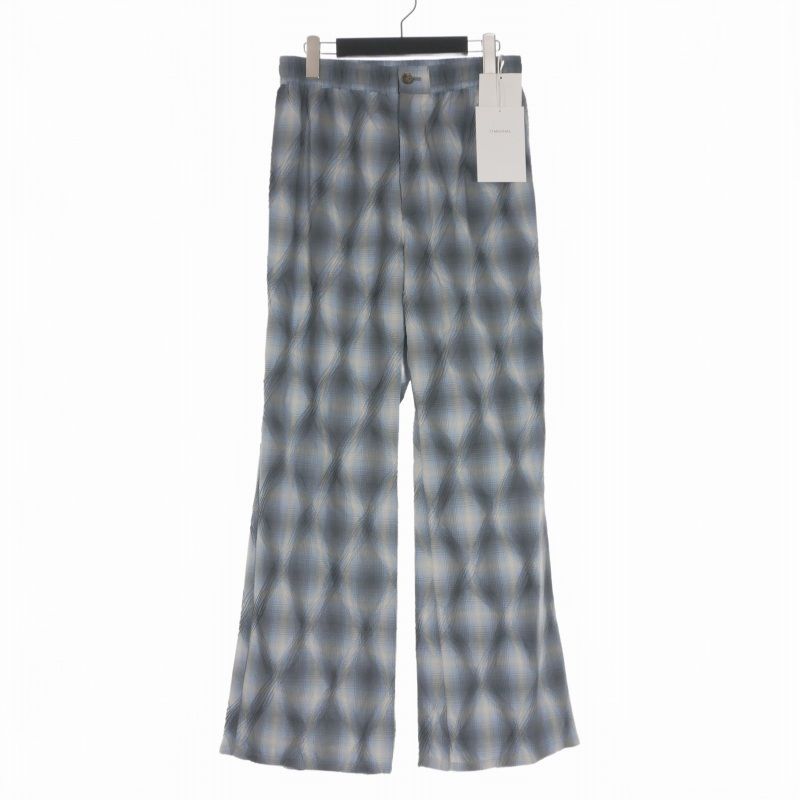 ミシェル 71 MICHAEL 25 SS イージーパンツ スラックス チェック 2 ブルー