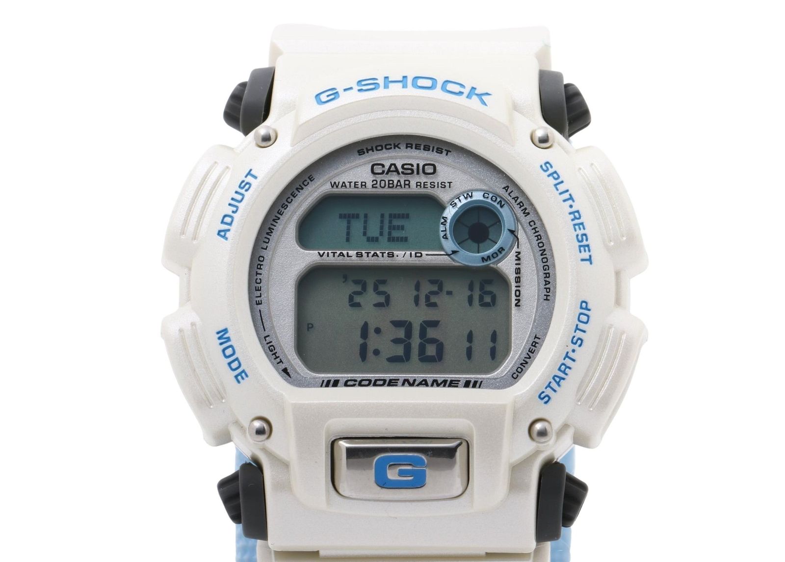 CASIO カシオ 時計 GSHOCK コードネーム ホワイト ブルー 樹脂 ナイロン メンズ A.D.M.A. アラスカ犬橇協会 デジタル ♥展示品