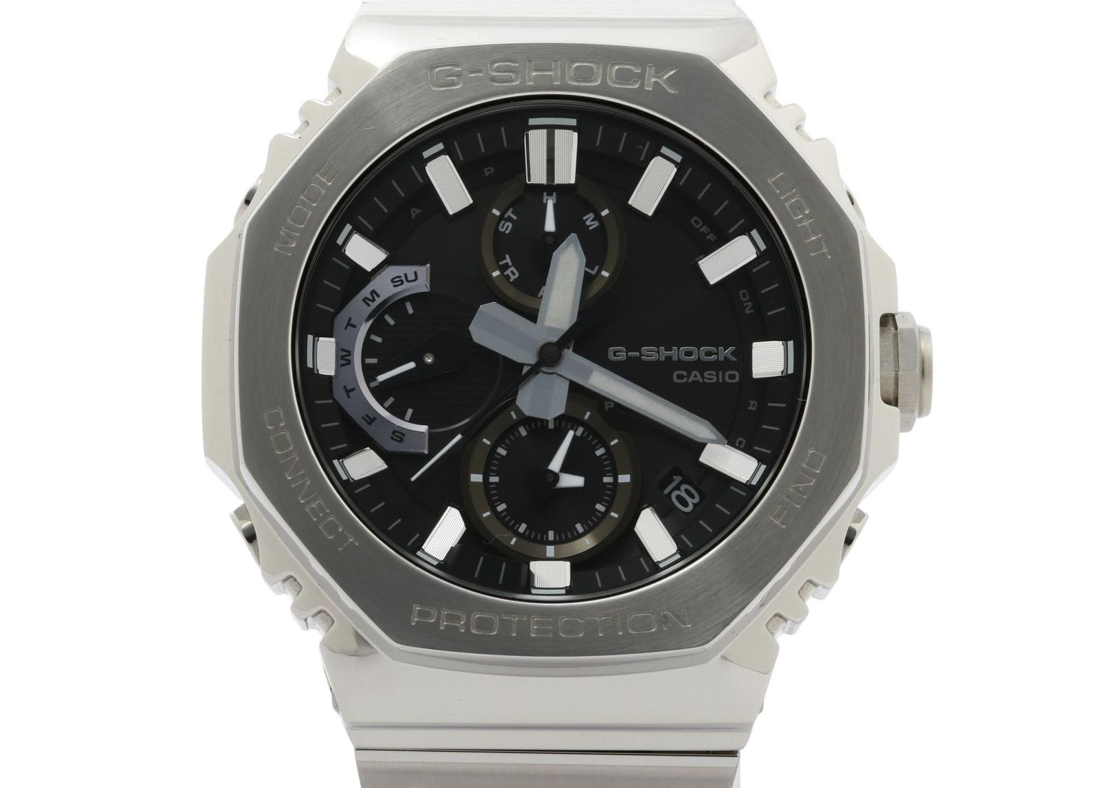 CASIO カシオ 時計 GSHOCK FULL METAL 2100 Series ブラック シルバー ステンレススチール メンズ アナデジ