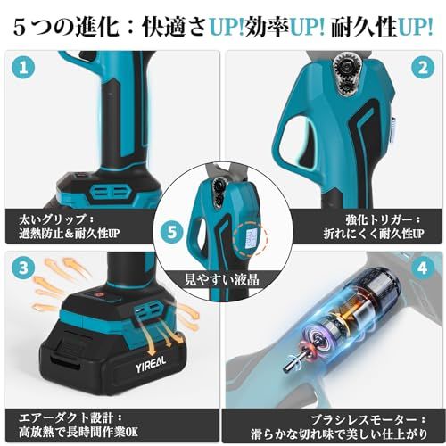 迅速に発送 電動剪定バサミ 電動バサミ 園芸用はさみ 山本造園会社監修 32 mm切断径ブラシレスモーター搭載切れ味よい 2段階開き口調節可 切断回数と残量見える 新モデル 延長ポール装着 な剪定鋏 本体のみ d 058 fd 2 f