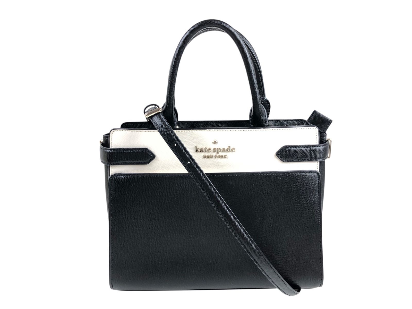 ケイトスペード kate spade YORK ショルダーバッグ ハンドバッグ レザー ブラック×ホワイト 匿名配送