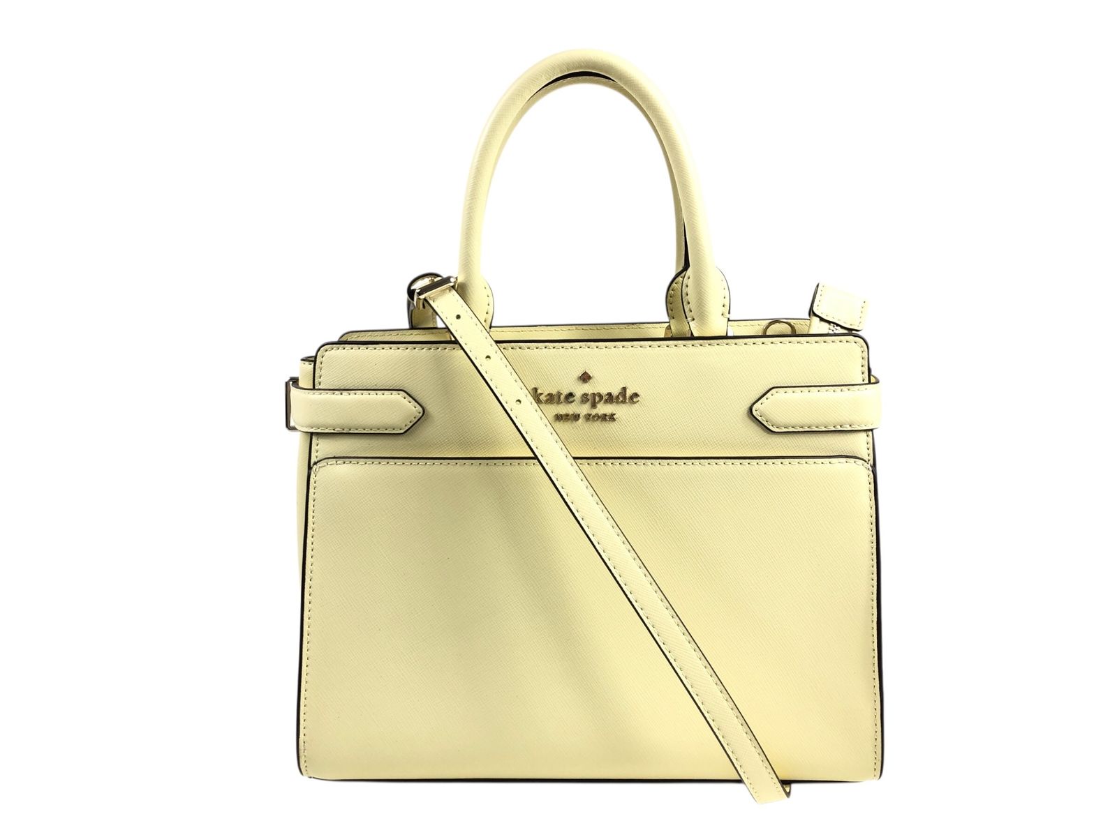 ケイトスペード kate spade YORK ショルダーバッグ ハンドバッグ レザー クリームイエロー系 匿名配送