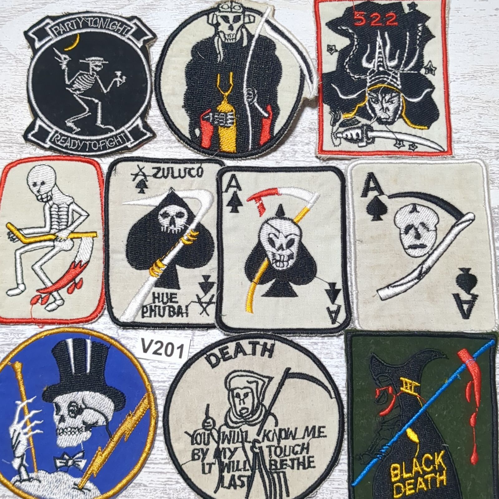 ビンテージ　ミリタリーワッペン　スカル　 パッチ　ベトナム戦ワッペン　ベトジャン ベトナム戦争 ワッペン パッチ スカル BRUCE BRUNER 【022】 - メルカリ