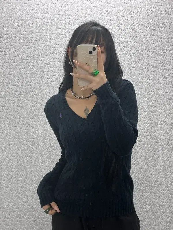 ポロラルフローレン ヴィンテージ カジュアル 華奢フィット 폭닥 ケーブル ニット S C 08215