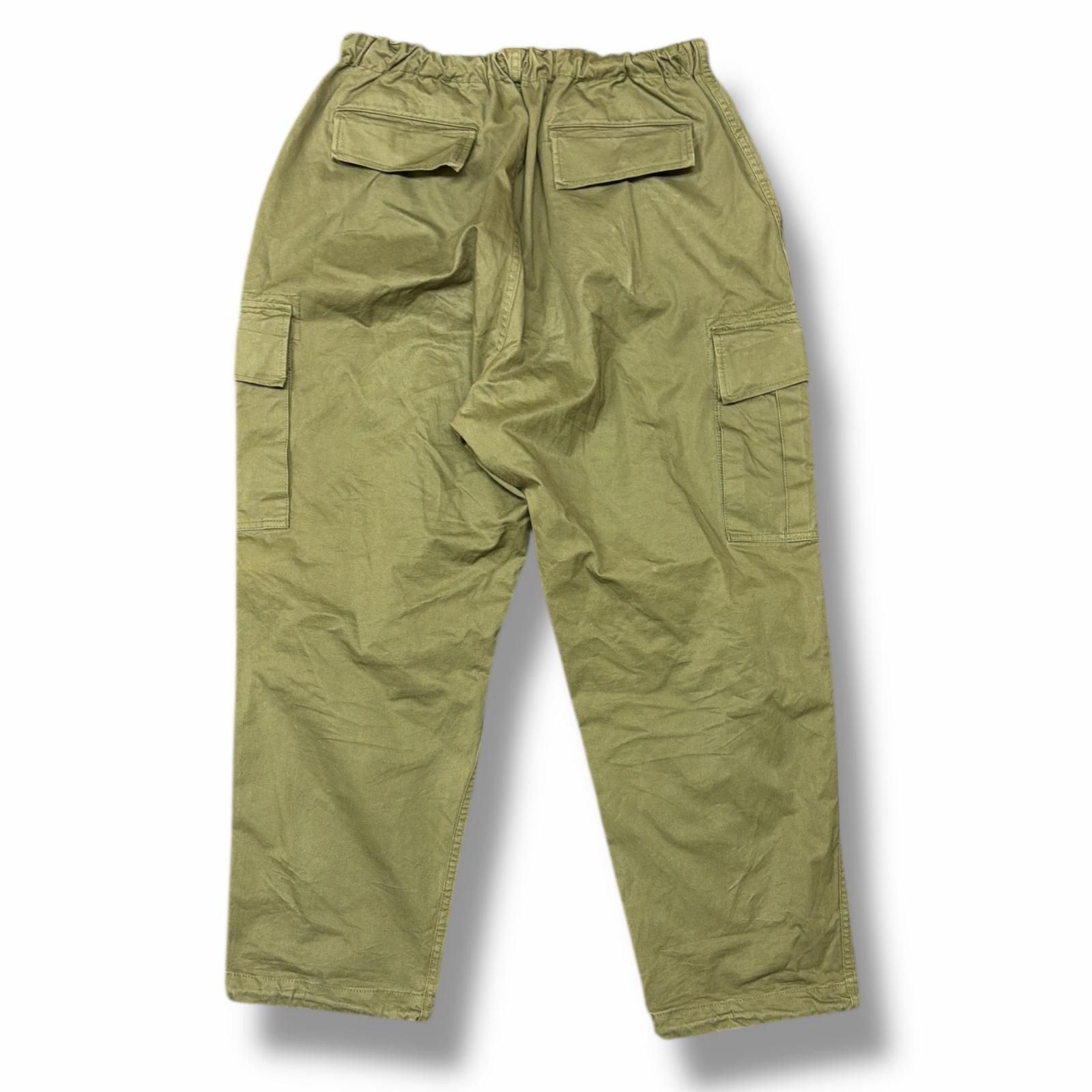 参考上代47 300円 COMME des GARCONS HOMME 綿チノクロス製品染めカーゴパンツ イージーパンツ コムデギャルソンオム HK-P 011 カーキ L 6406 M