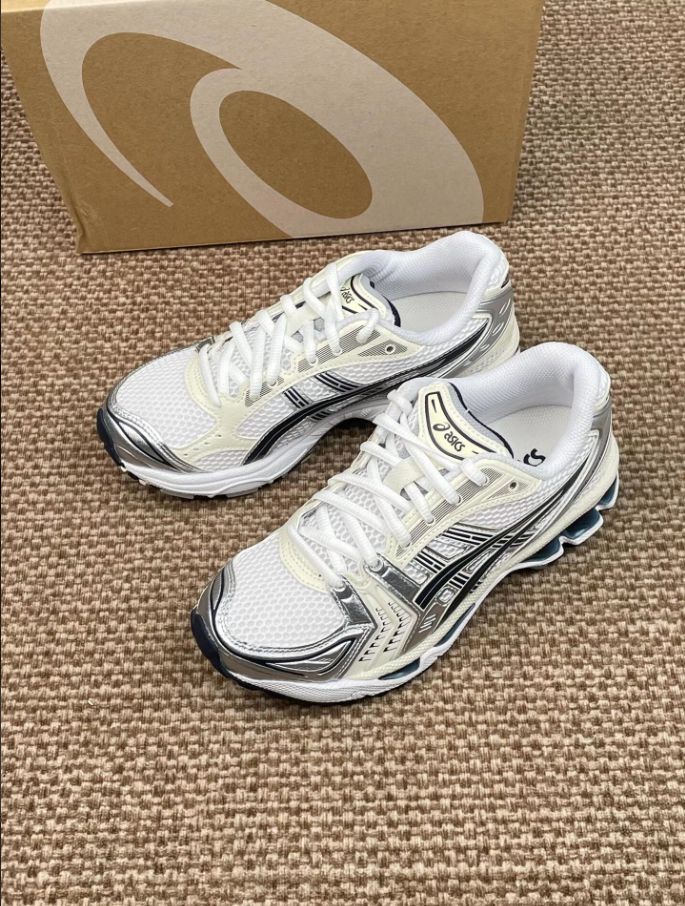 ♥ き ASICS アシックス GEL-KAYANO 14 白黒シルバー -109 メンズ レディース兼用