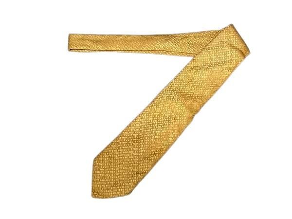 LOUIS VUITTON ルイヴィトン ネクタイ クラヴァット イエロー系 シルク100％ メンズ ロゴ