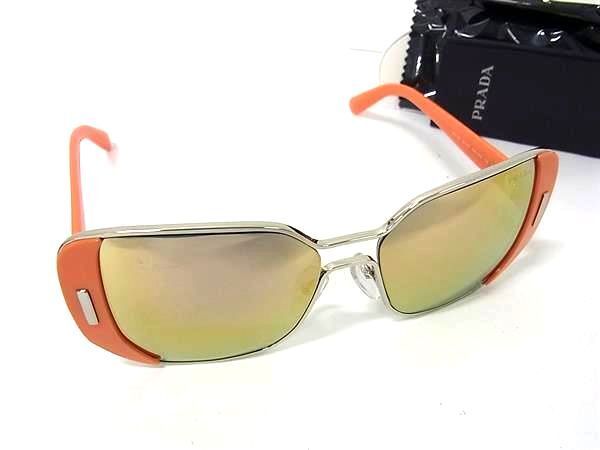 PRADA プラダ サングラス SPR 59 S オレンジ シルバー プラスチック ユニセックス ミラーレンズ
