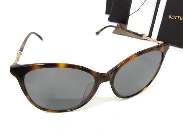 BOTTEGA VENETA ボッテガヴェネタ サングラス ブラウン クリアグレー プラスチック メタル ユニセックス べっ甲調