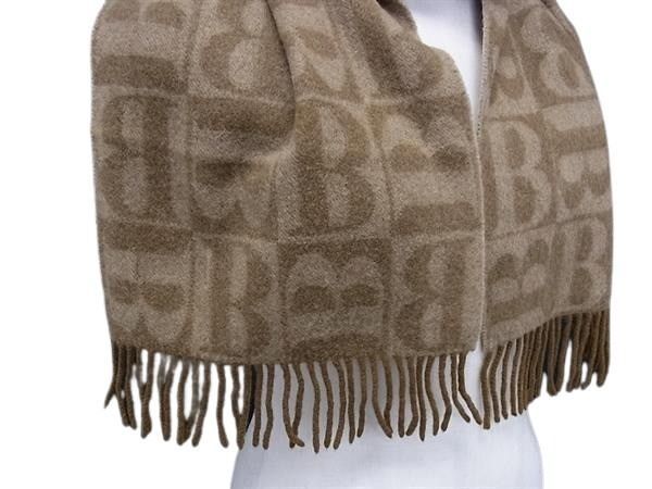 BURBERRY バーバリー マフラー Bロゴ ブラウン カシミヤ100％ ユニ