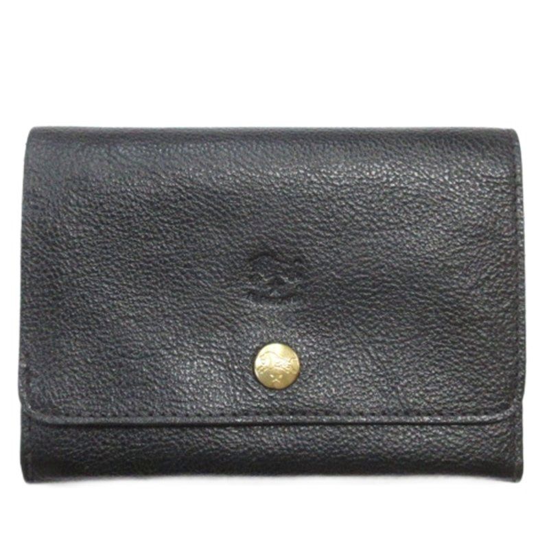 イルビゾンテ IL BISONTE 二つ折り 財布 レザー ブラック