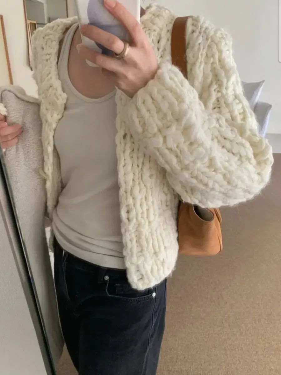 マレ パール ハンド カーディガン アイボリー