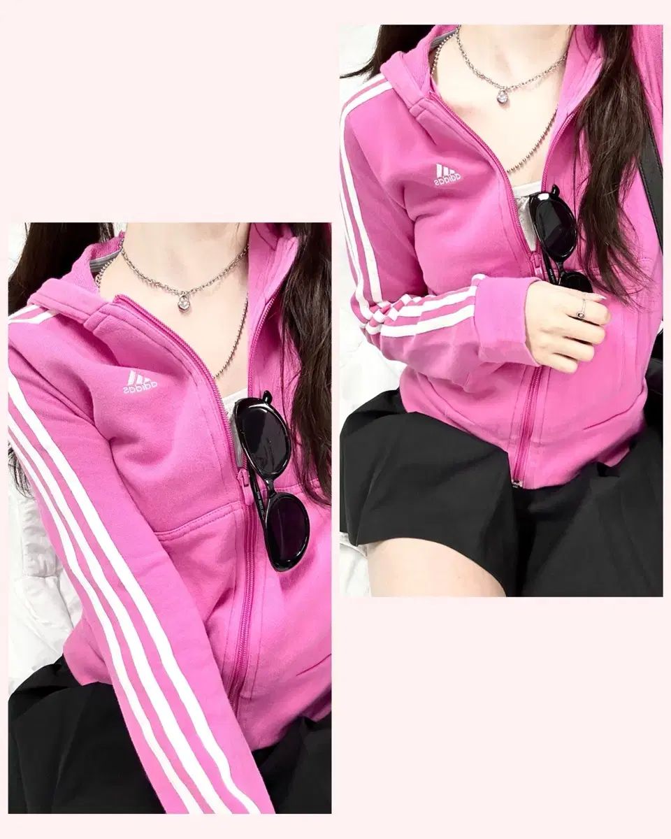 アディダス 刺繍 ロゴ ピンク 3本線 WHO ジップアップ - メルカリ