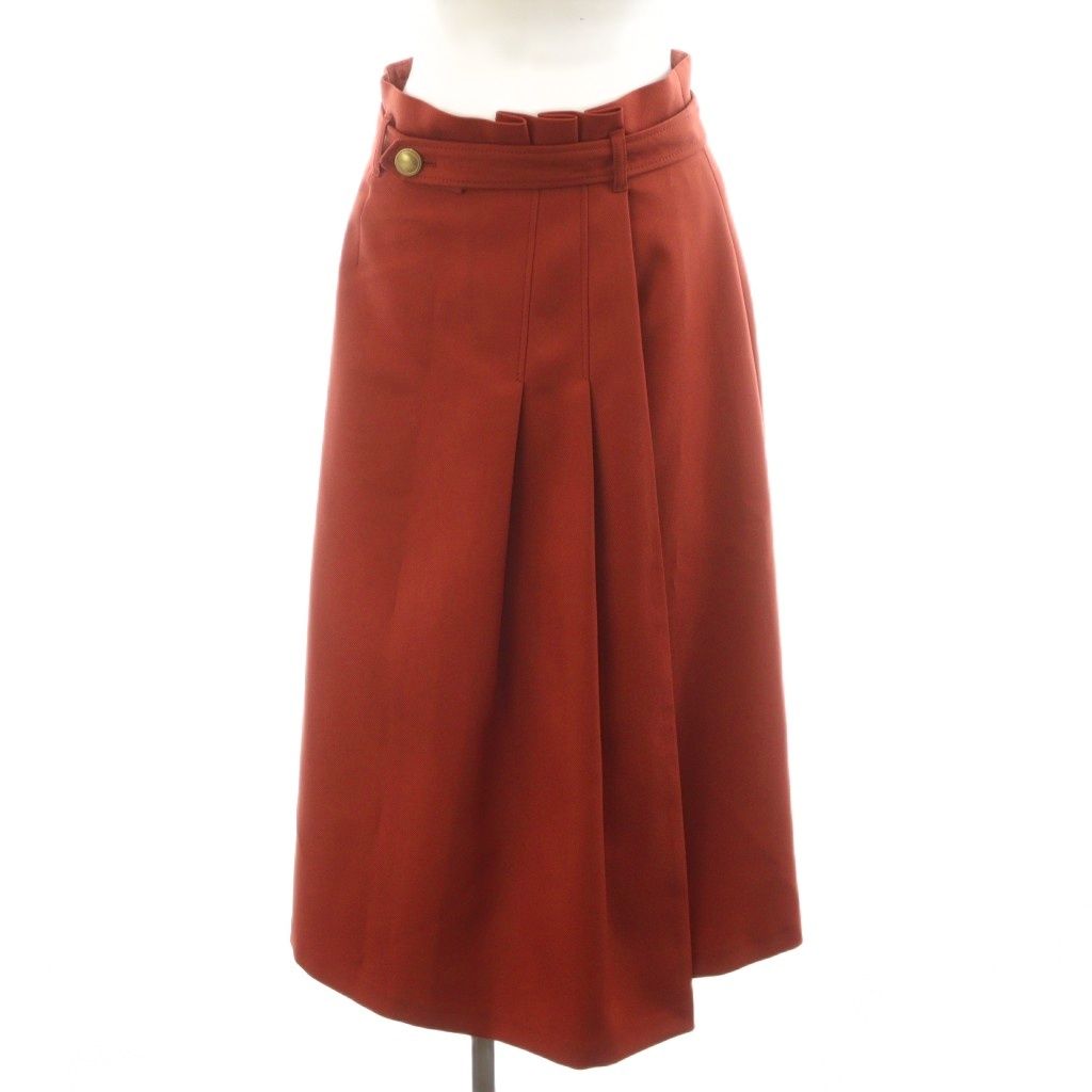 アナイ ANAYI 21AW フレアスカート ミモレ ロング ベルト付き 38 赤