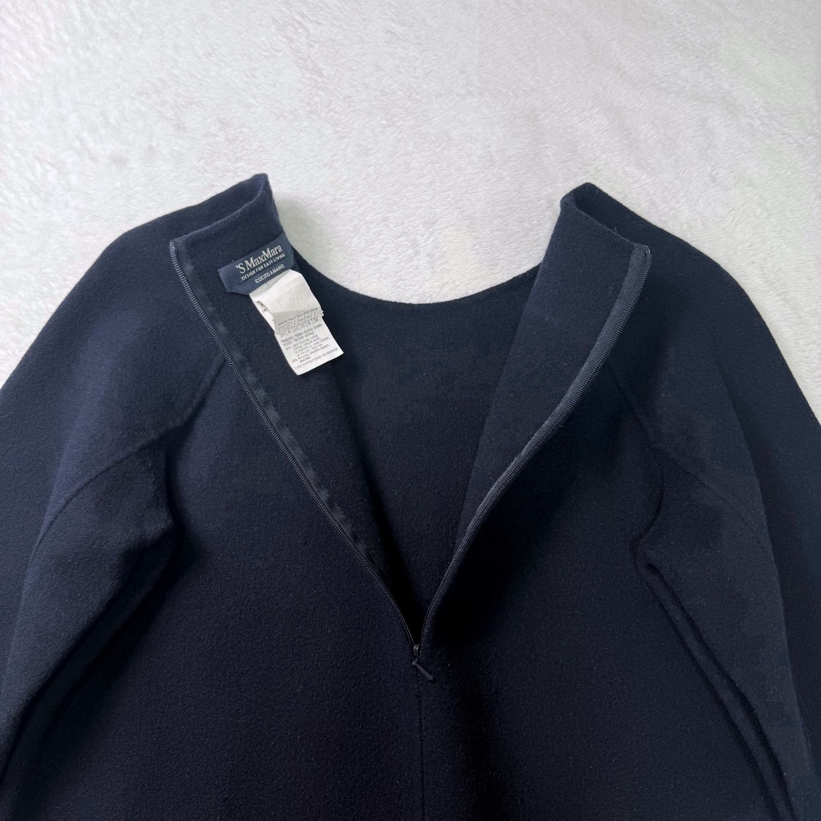 【美品】’SMaxMara クチートアマーノ ダブルフェイスワンピース ネイビー SMaxMara クチートアマーノ ダブルフェイスワンピース ネイビー - メルカリ