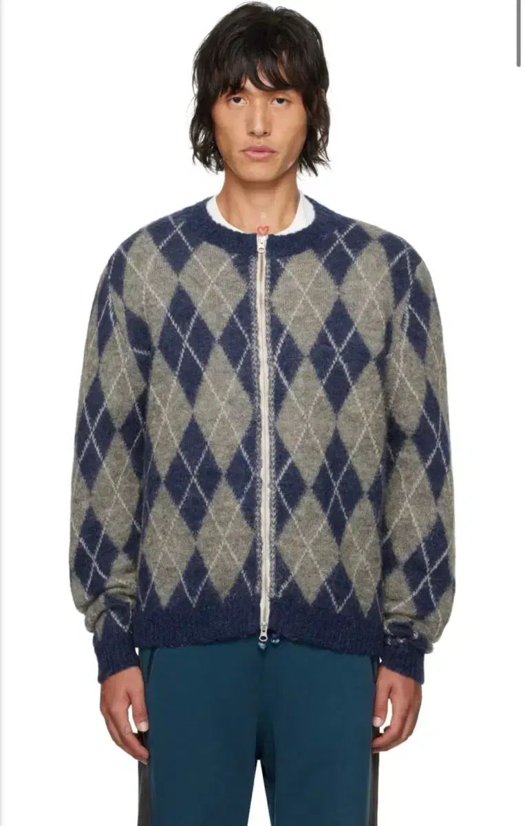 マギルス アリス アーガイル ニット ジップアップ カーディガン Mサイズ