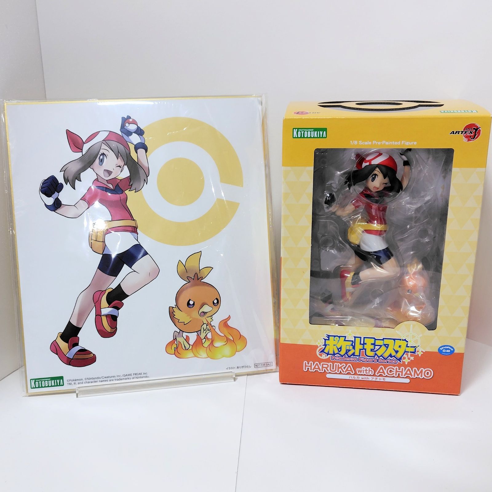 コトブキヤ　 ARTFX J　ハルカ　with　アチャモ　特典イラスト色紙付き ARTFX J ハルカ with アチャモ