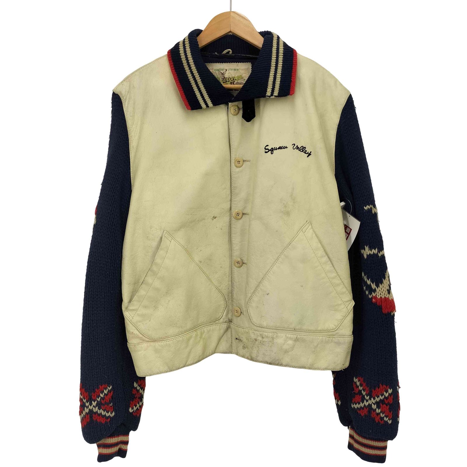 シェビニオン CHEVIGNON 90s ニット切替 スタジャン メンズ JPN：L