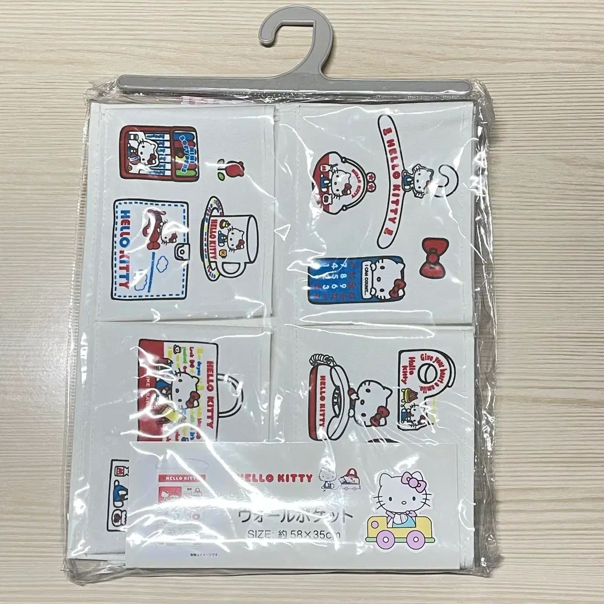 ハローキティ 白 6ポケット ウォールポケット 壁掛けポケット収納 収納