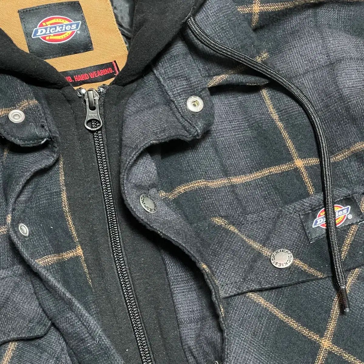  XL ディッキーズ ヴィンテージ フランネル チェック フード ジャケット テーラードジャケット ジャケット アウター