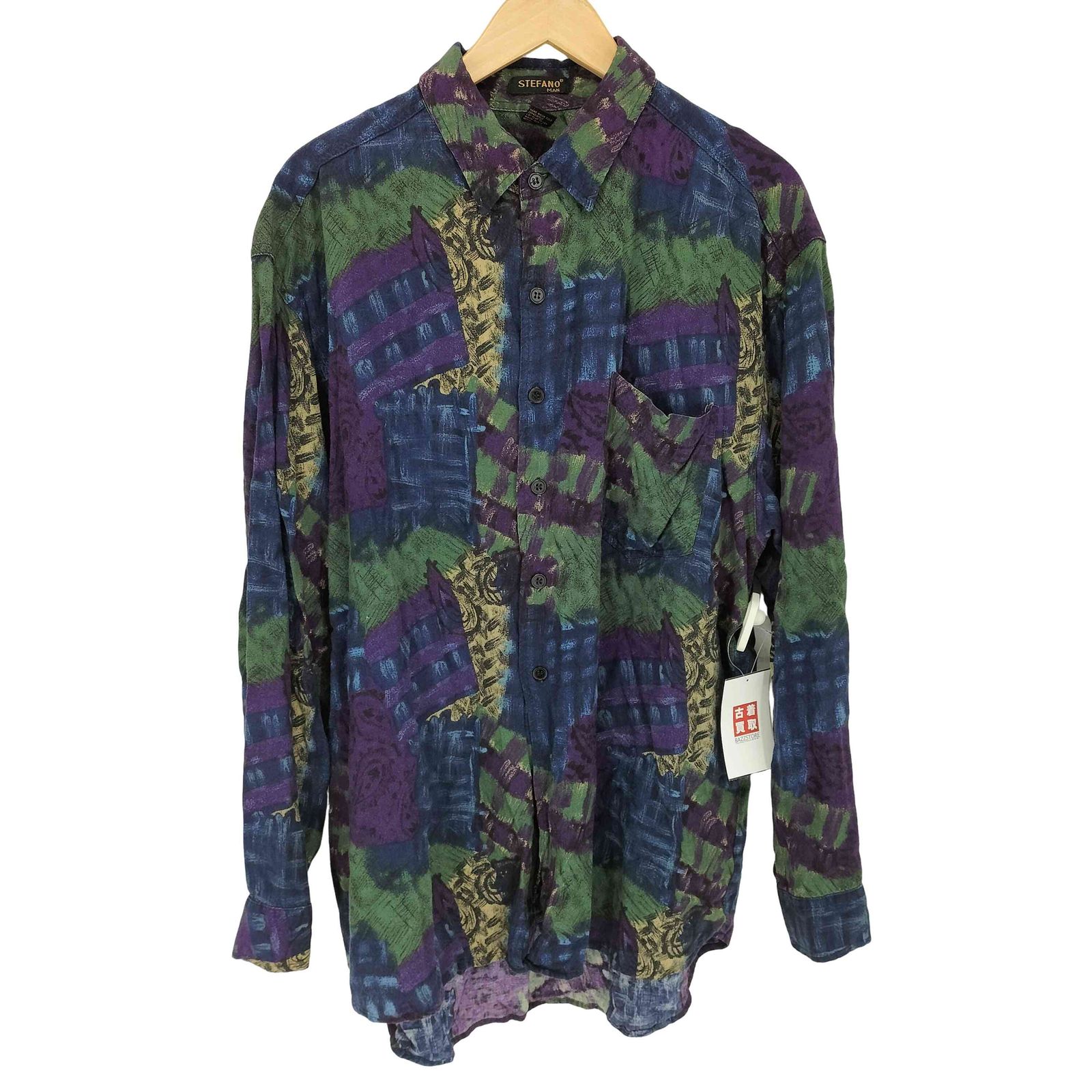 ユーズドフルギ USED古着 STEFANO MAN 総柄 レーヨンシャツ メンズ