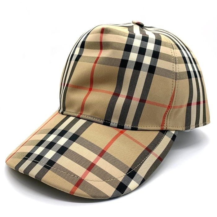 LONDON バーバリーロンドン 23 SS ヘビーコットンノバチェック ベースボールキャップ 帽子 ベージュ 8026929 Size M