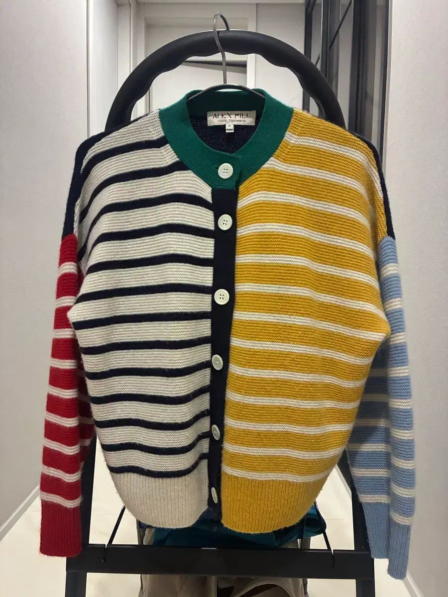 ALEX MILL ストライプ カシミア カーディガン