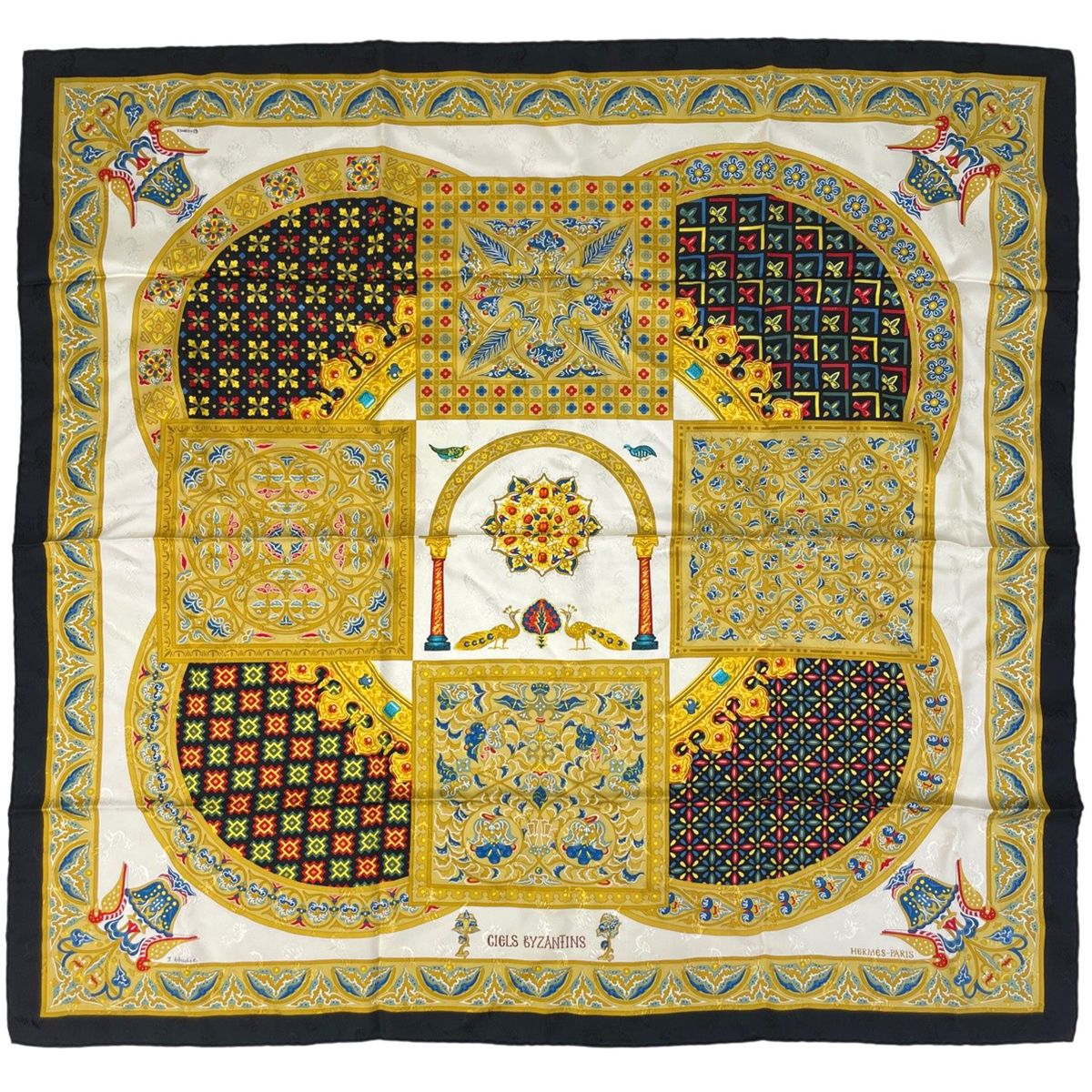 エルメス HERMES カレ 90 CIELS BYZANTINS ビザンチンの空 鳥 スカーフ