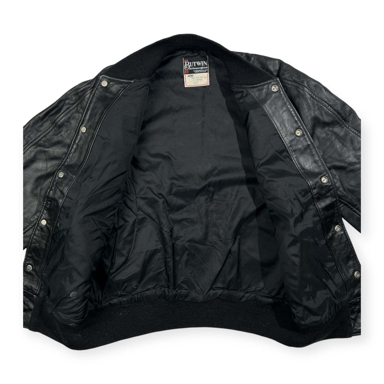 80s BUTWIN バトウィン オールレザー ビンテージ スタジャン バー