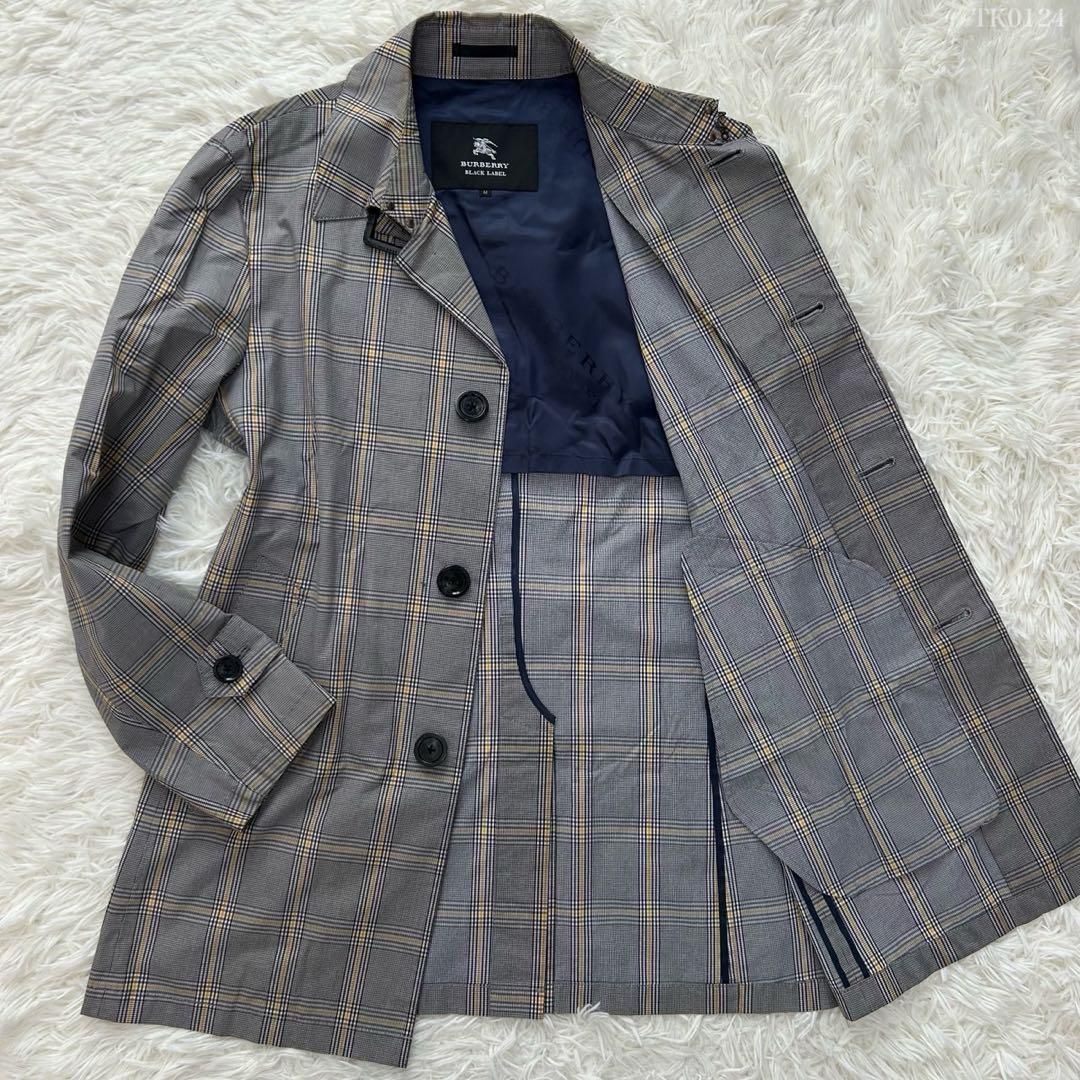 【極美品】BURBERRY BLACK LABELピーコート　グレー　M 極美品/M】BURBERRY BLACK LABEL バーバリーブラックレーベル ステン