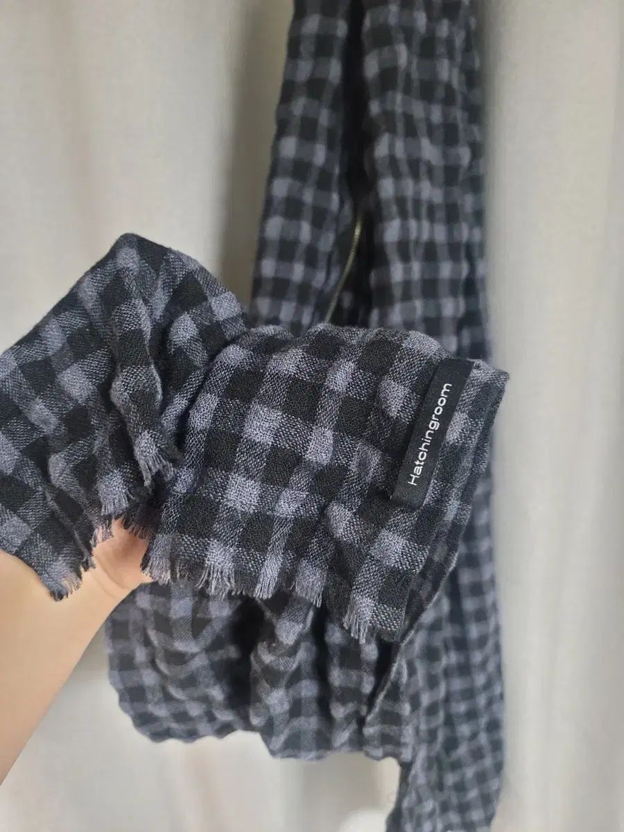  Hatchingroom フーディー マフラー ウール チェック バンダナ スカーフ 小物