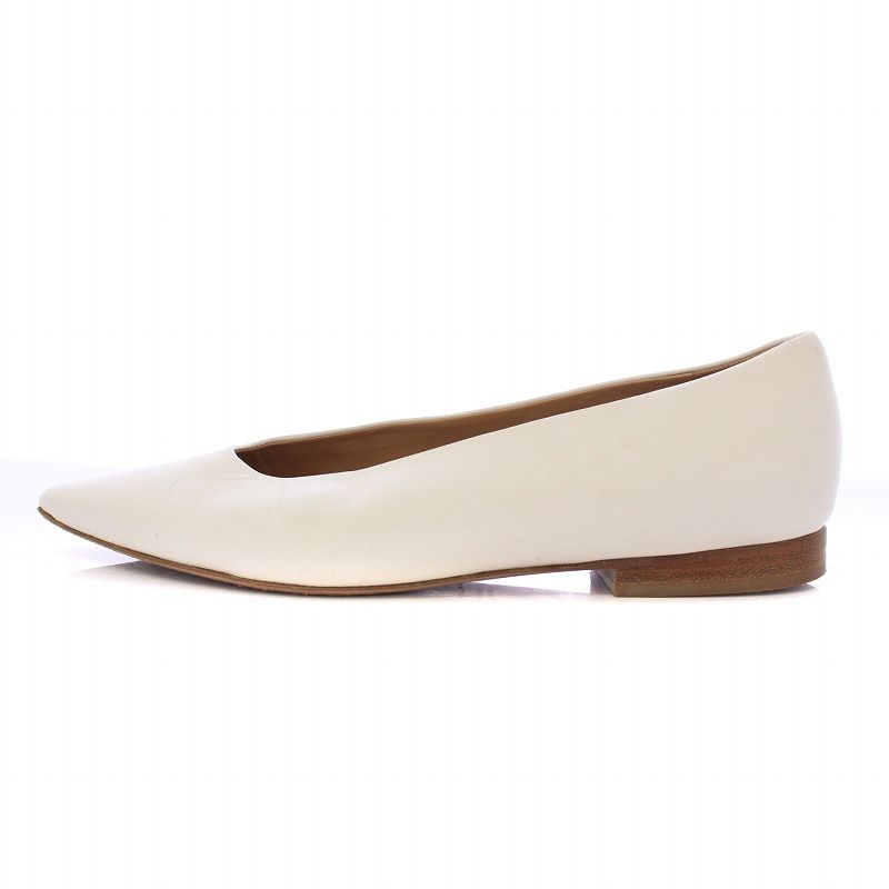 【中古】ペリーコ PELLICO パンプス スクエアトゥ ローヒール レザー Vカット 35 白 ホワイト /BB レディース ペリーコ PELLICO パンプス スクエアトゥ ローヒール レザー Vカット