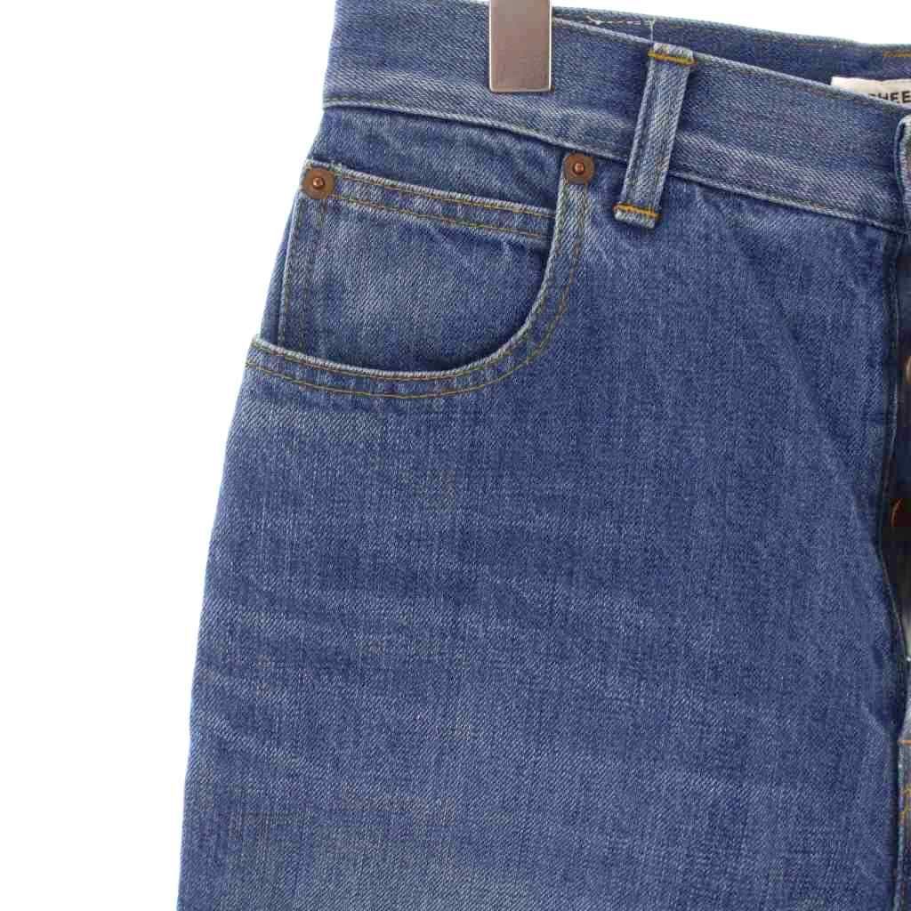 【中古】フィーニー ヴィンテージデニムセミフレアパンツ ジーンズ ボタンフライ カットオフ ロゴパッチ 2 青 フィーニー PHEENY Vintage denim semi flared pants ヴィンテージ