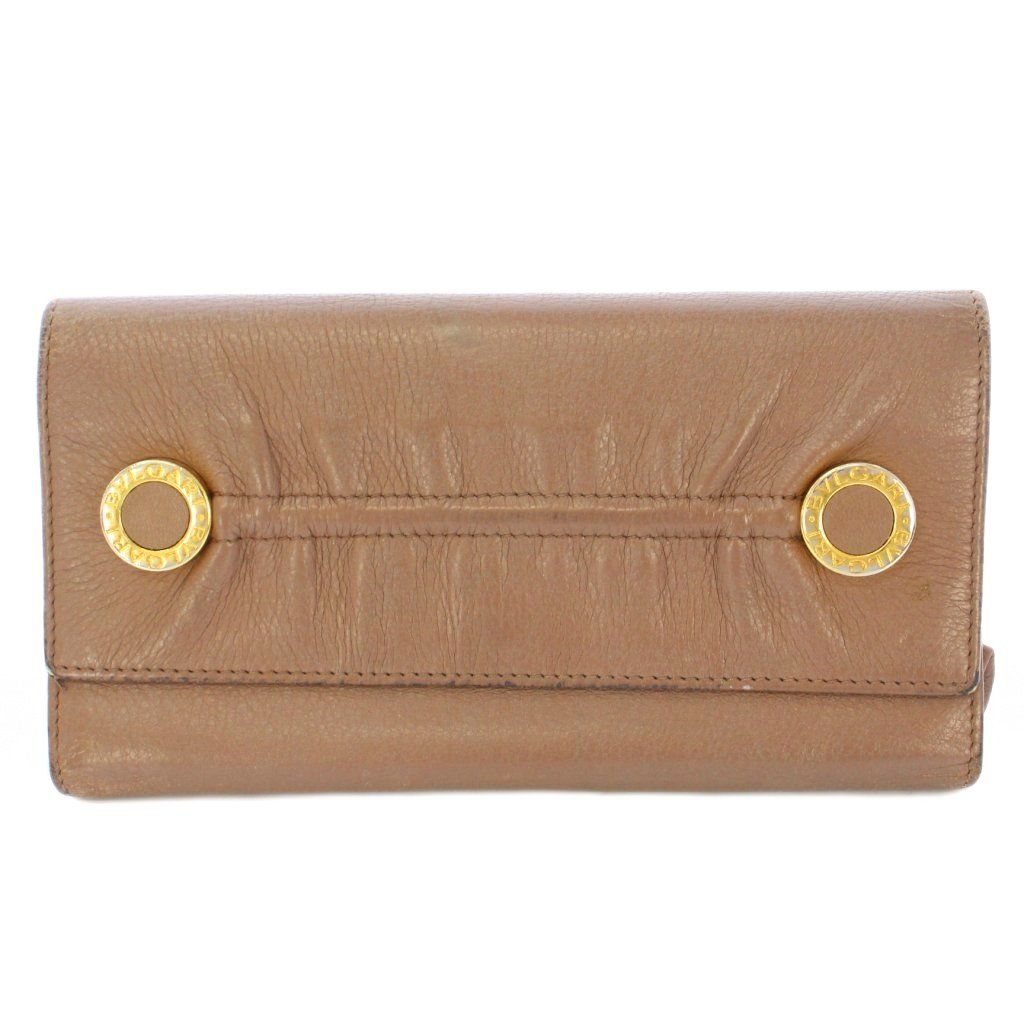 ブルガリ BVLGARI 長財布 ロングウォレット 三つ折り レザー ロゴ