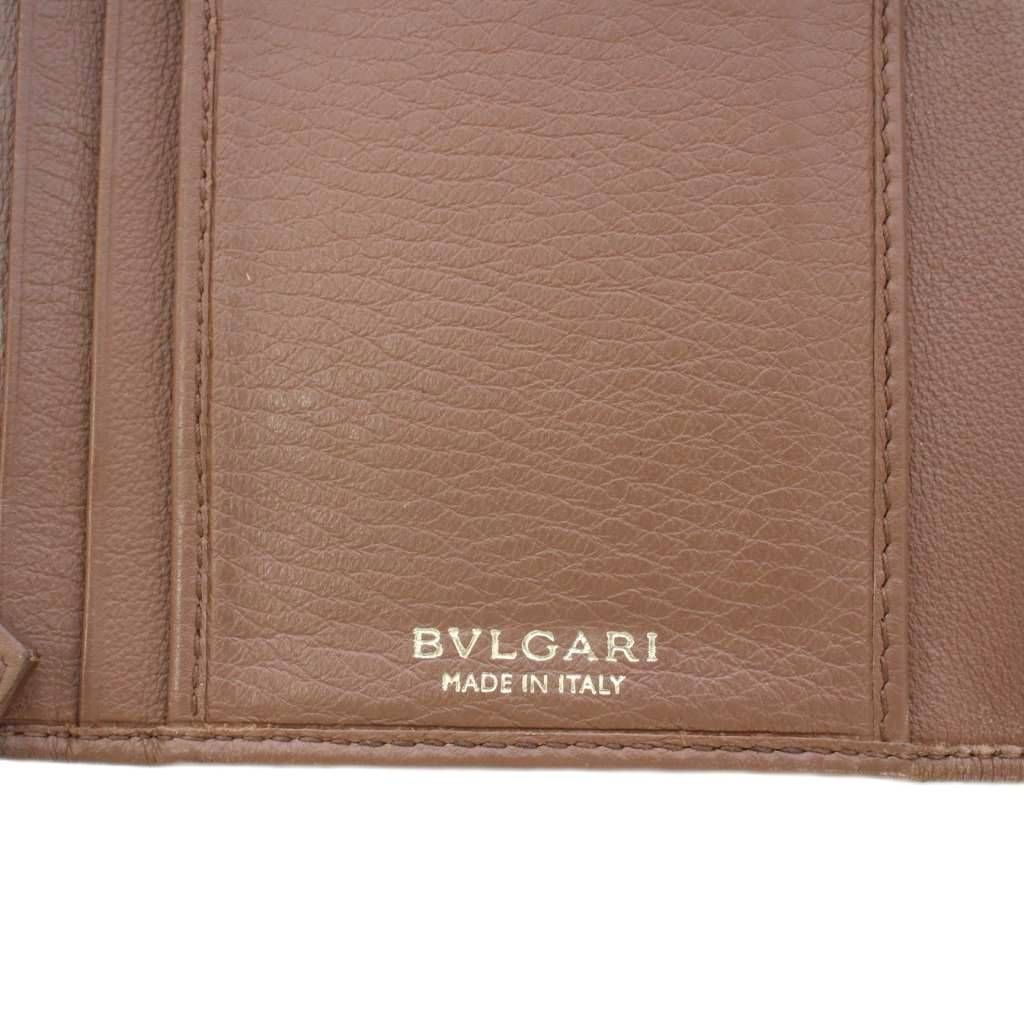 【中古】ブルガリ BVLGARI 長財布 ロングウォレット 三つ折り レザー ロゴ ピンクグレー /BB ■OH レディース ブルガリ BVLGARI 長財布 ロングウォレット 三つ折り レザー ロゴ