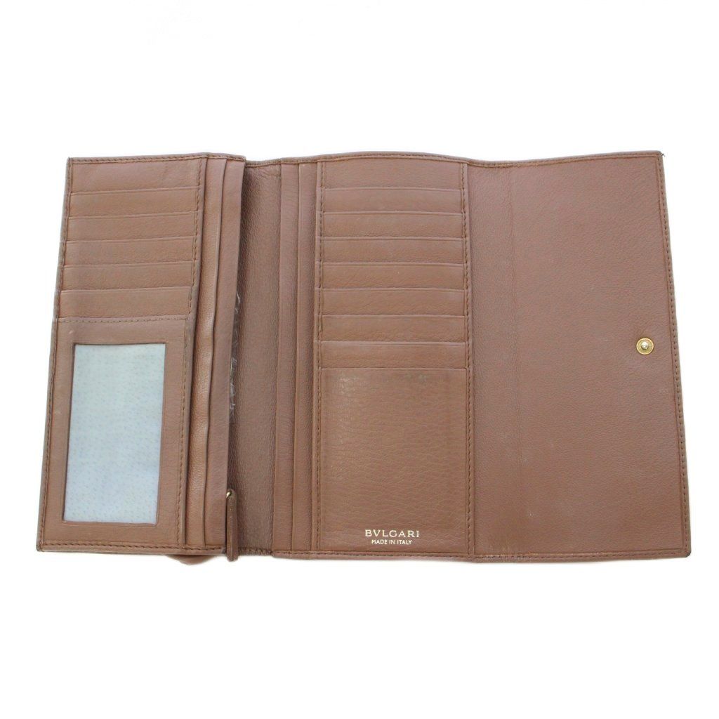 ブルガリ BVLGARI 長財布 ロングウォレット 三つ折り レザー ロゴ