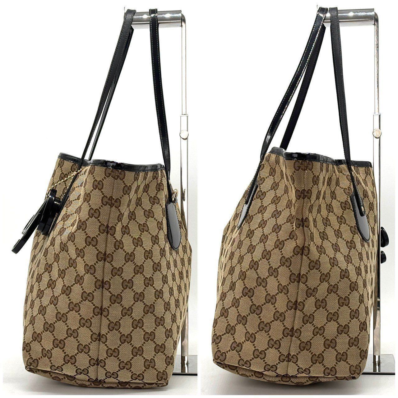 GUCCI トートバッグ GG柄 キャンバス×レザー A4収納可 通勤も私服も、これで正解】 GUCCI トートバッグ GGキャンバス 肩掛け