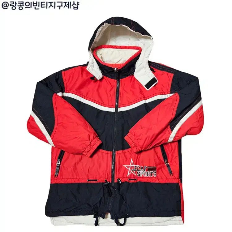 Lecaf オールドスクール ヴィンテージ ビックロゴ キルティング ダウン ジャケット