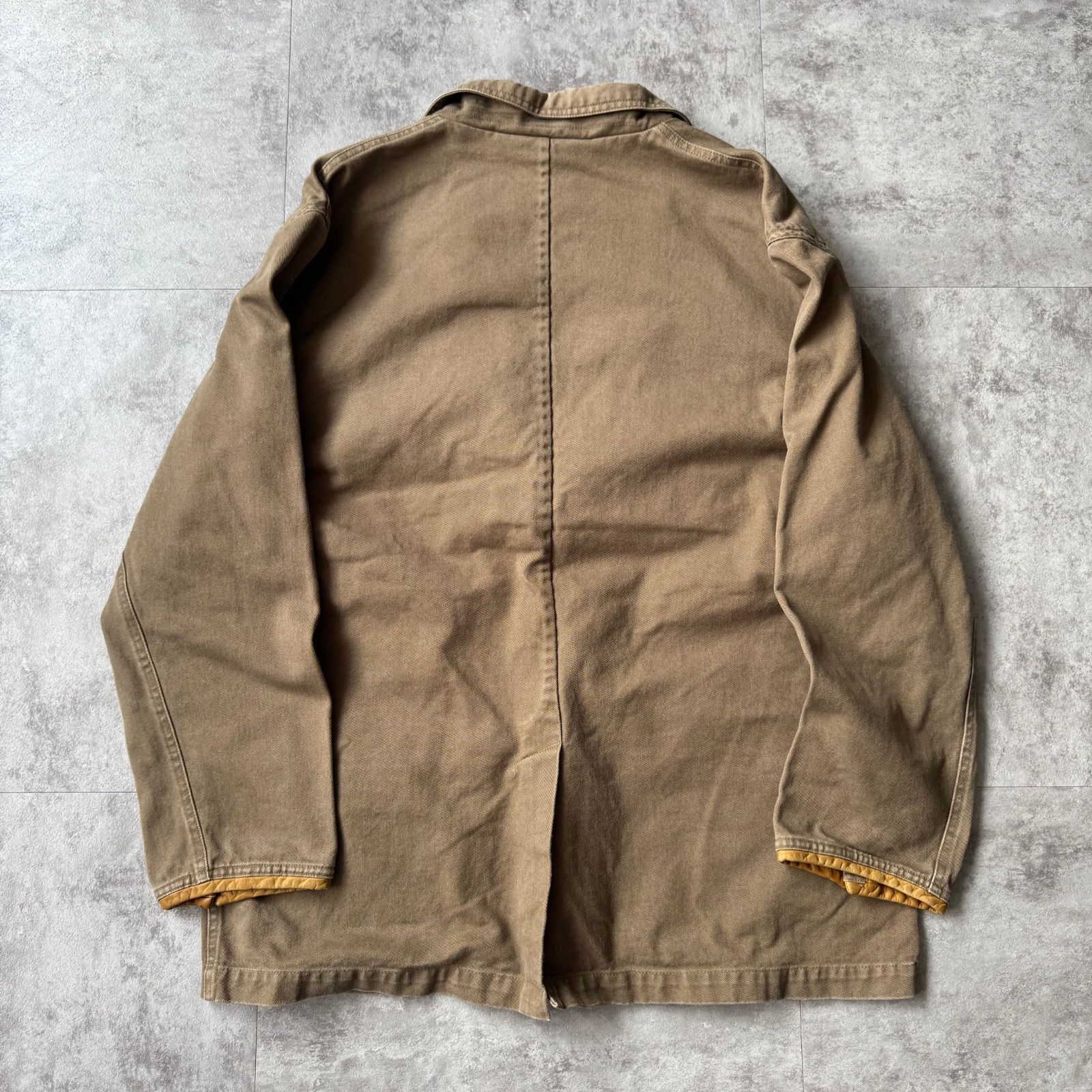 90s ORVIS 襟レザー キャンバス ジャケット Vtg Orvis Men's Fly Fishing Jacket XL Canvas w/Leather Trim Blazer