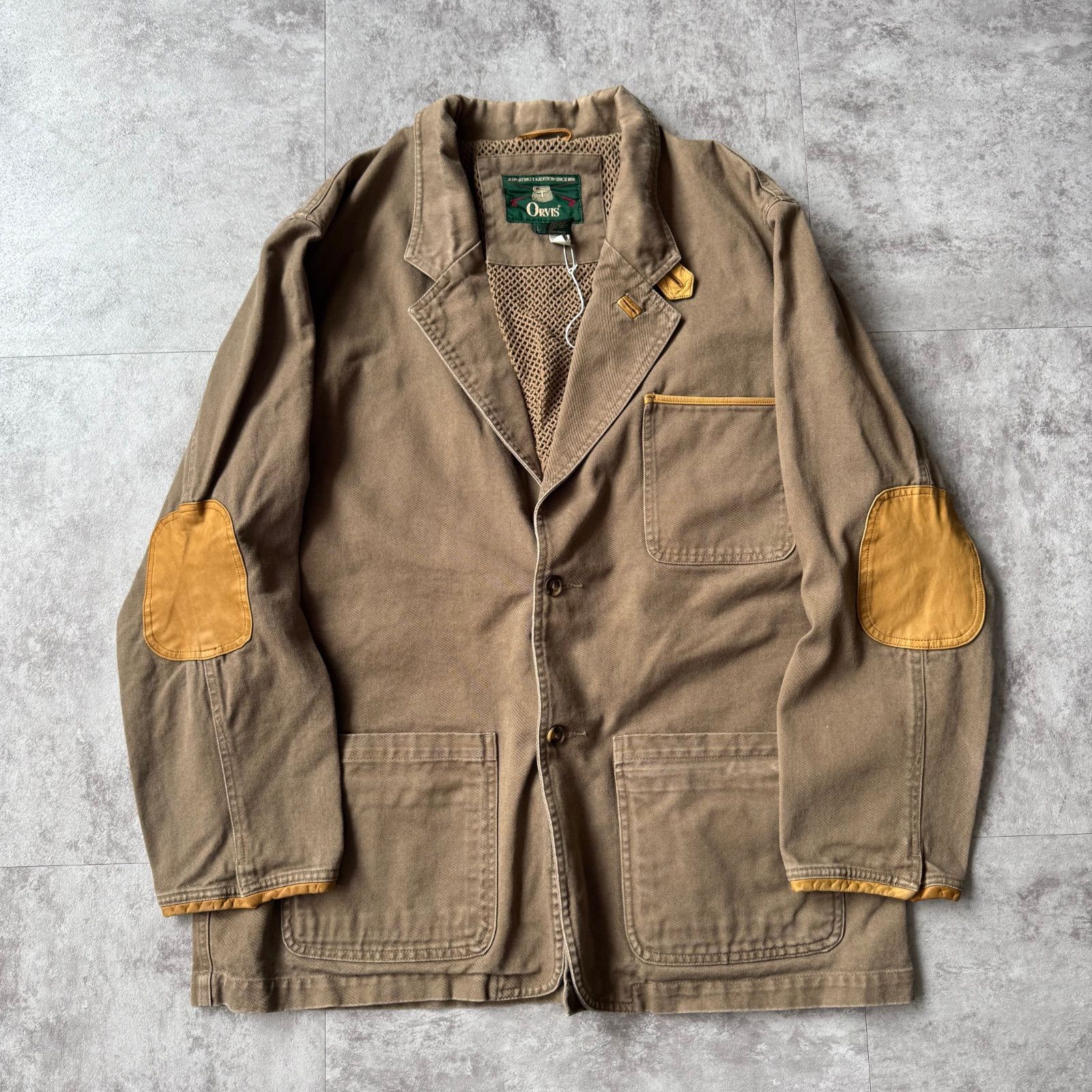 1990 s Orivs Cotton×Leather Hunting Tailored JKT | 90年代 オービス コットン×レザー ハンティング テーラード ジャケット