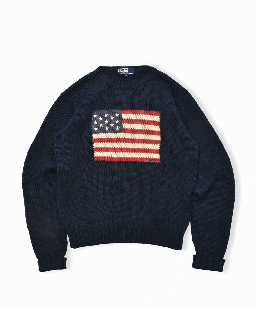 90's Polo RalphLauren 星条旗 コットン ニット 160 - メルカリ