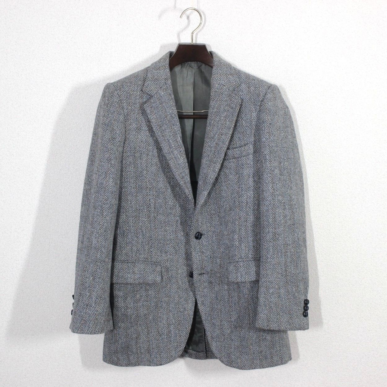 44【美品】ハリスツイード ジャケット A5 メンズ M グレー