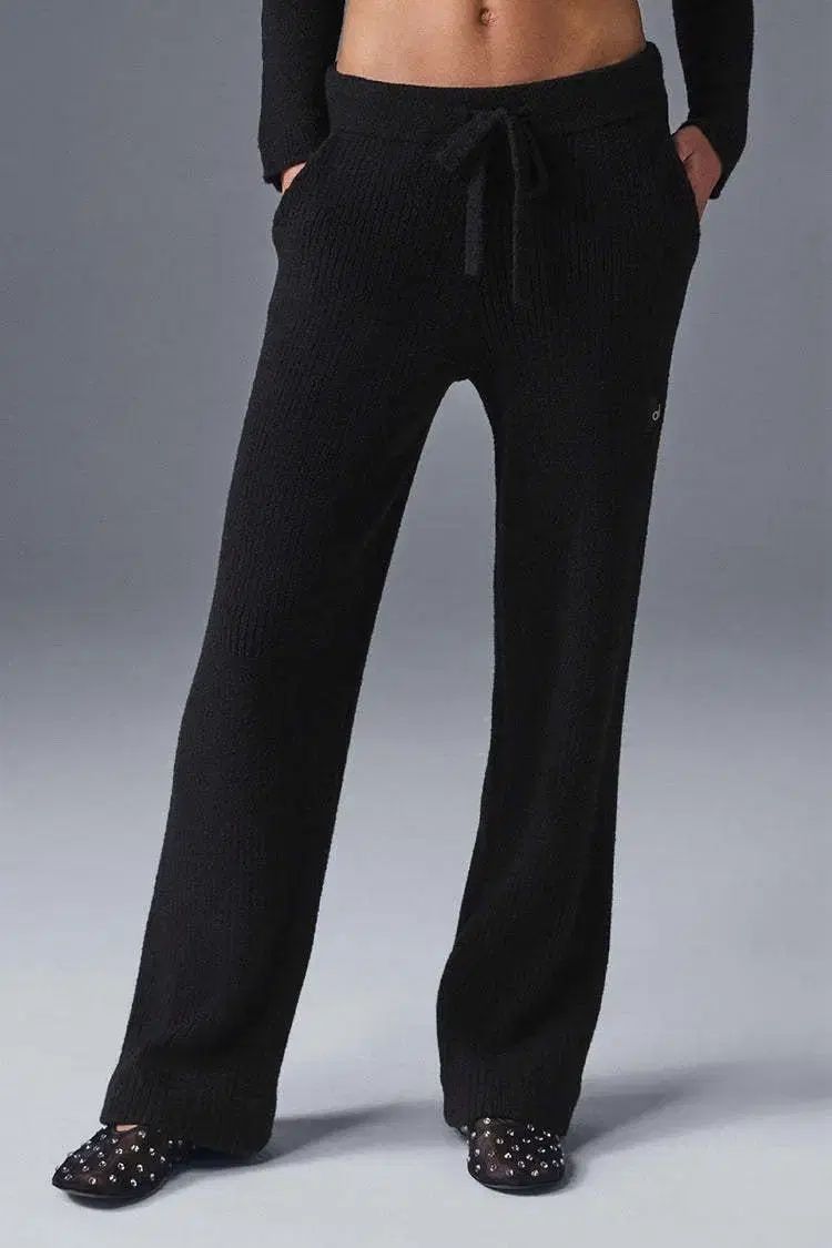 アロイヨガ スナッグルUPワイドニットパンツ