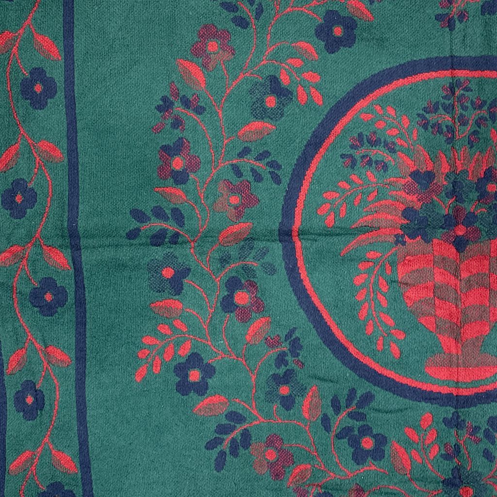 vintageラグ ブランケット マルチカバー タペストリー フラワー 花 USA